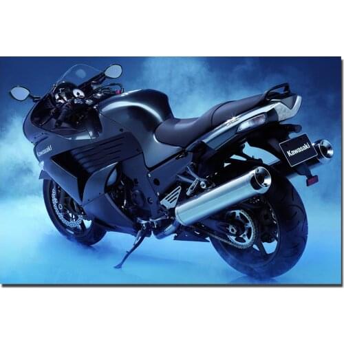 Kawasaki Motorcycle Wallpaper Vehicle Poster Wall Art Pictures for Living Room Unframed Canvas Painting