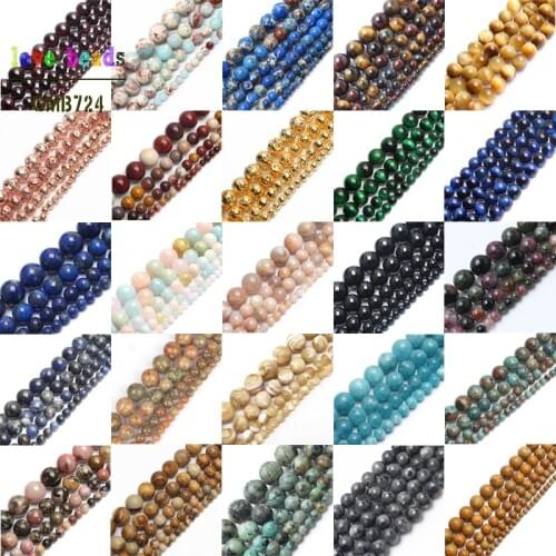 Natural Morganite Tiger Eye Garnet Stone Round Beads for Jewelry Making DIY Bracelet 15inches Strand 4mm 6mm 8mm 10mm