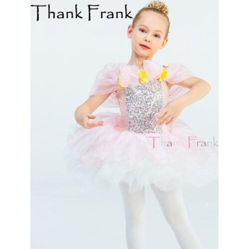 New Tutu Ballet Dress Kids Sequin Ballerina Dresses Flower Princess Leotard Dance Dress For Girls Child Women Dancewear Costumes