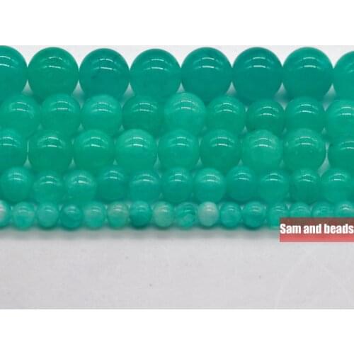 Wholesale Natural Stone Green Amazonite round loose beads for Bracelet Necklace Jewelry Making Accessories GAB20