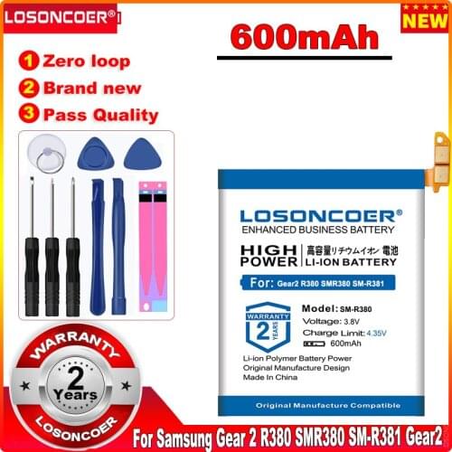 Latest Production Battery 600mAh SM-R380 Battery For Samsung Gear 2 R380 SMR380 SM-R381 Gear2 Replacement Batteries