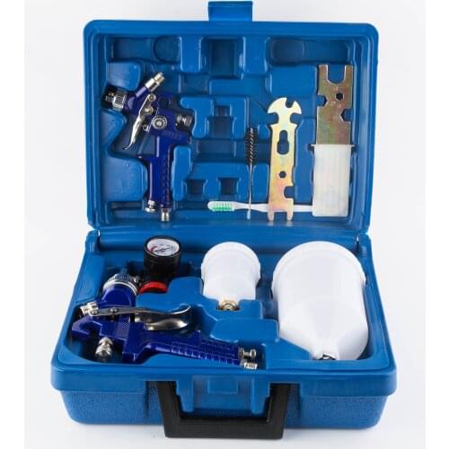 Professional HVLP Car Sprayer Set 1.4&0.8mm Gravity Feed Professional Cars Sprayer Airbrush Pneumatic Guns 600&250ml Cup