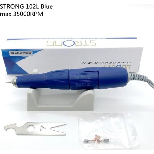 Micro motor Handpiece Strong 102l blue 35000RPM For Strong 210 90 204 207 Marathon Control Box Electric Manicure Drill Pen
