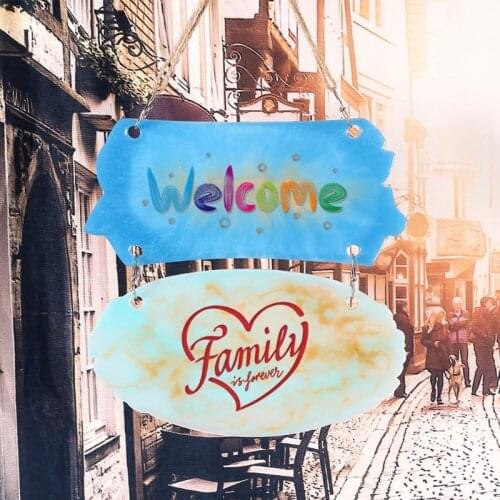 DIY Crafts Crystal Epoxy Resin Mold House Door Name Number Plate Silicone Mould