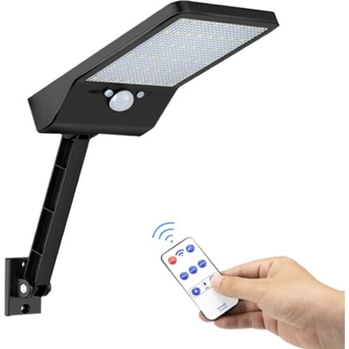 Solar led fence flood Lights Street Wall yard Lamp Outdoor Remote Control 900LM Waterproof Security Spot&3