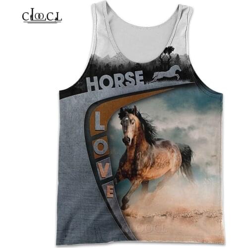 CLOOCL Newest Love Beautiful Horse Tank Tops 3D Print Streetwear Male Fashion Sleeveless Sport Gym Tank Top Men Women Clothes