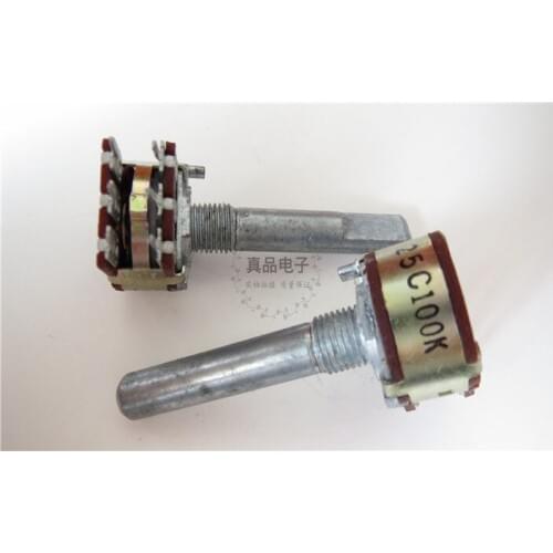 [VK] A50KC100K imported ALPHA Taiwan dual stepping fever amplifier volume potentiometer handle length 35MM 6 feet switch