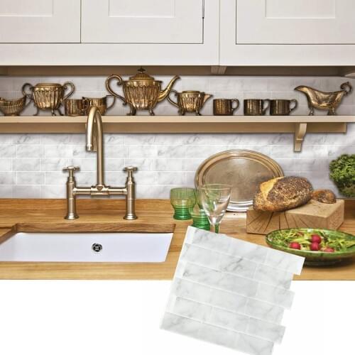 Vividtiles Marble Stone Self Adhesive 3D Waterproof Wallpaper Anti Mold Backsplash Peel and Stick Wall Tiles - 1 Sheet