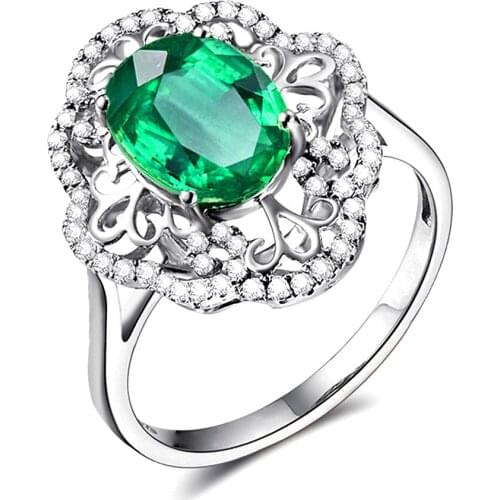 18k white gold silver color emerald gemstones zircon diamonds rings for women vintage crystal jewelry bijoux bague party gifts