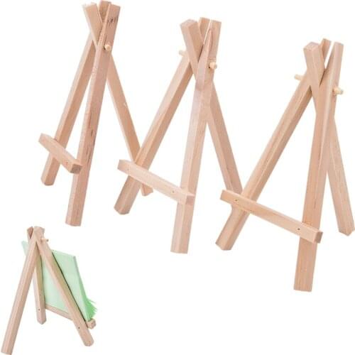1 PCS Mini Artist Wooden Easel Wood Wedding Table Card Stand Display Holder For Party Decoration 12.5*7cm m Triange Easel
