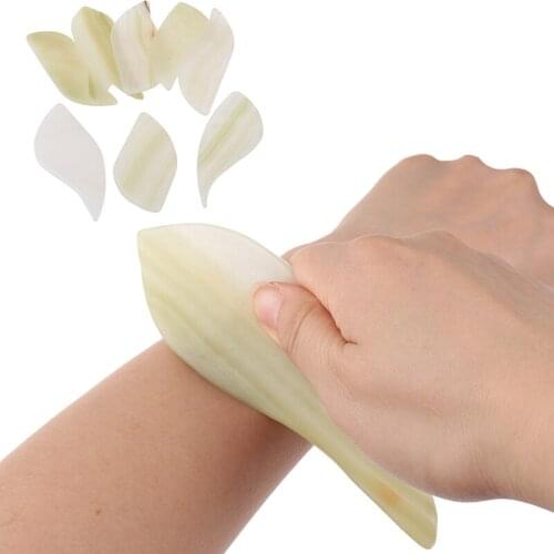 1pcNatural Transparent Jade Guasha Scraper Facial Gouache Massager Face Scraping Board Gua Sha Facial body Massage Relaxing Tool