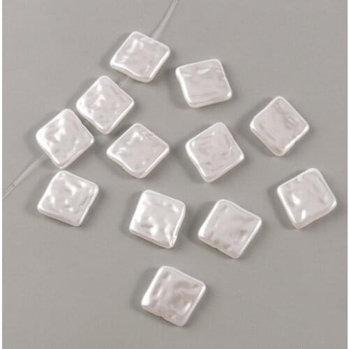 10pcs Square Shape Beads Imitation Pearls Acrylic Beads For Jewelry Making Loose Spacer Beads DIY Necklace Bracelet 16x16x4mm