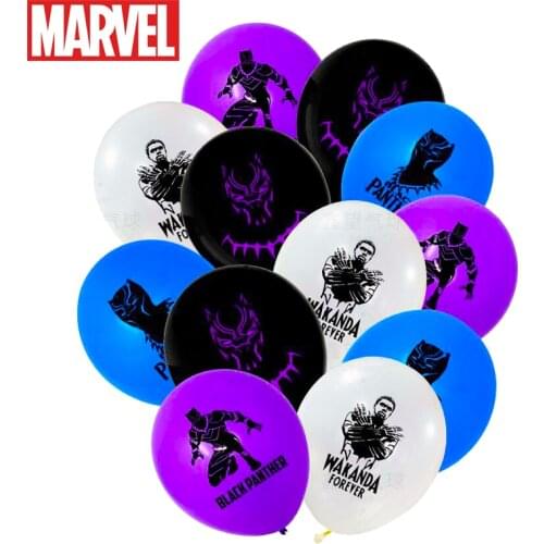 Marvel 10pcs Anime Figures Black Panther Latex Balloons Children Birthday Party Decoration Globos Baby Shower Supplies Cool Gift