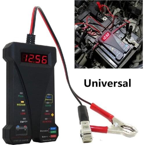 12V LCD Digital Display Car Battery Tester Voltmeter Charging System Analyzer 30AMP Battery Clamps Connector Car Diagnostic Tool