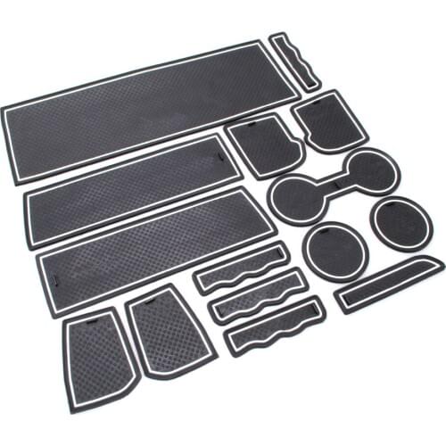 15pcs/set 3 Color Rubber Gate Slot Pads Car Cup Mats Non-Slip Floor Mats Fit For Jeep Compass Patriot 2011-2014 Car-Styling