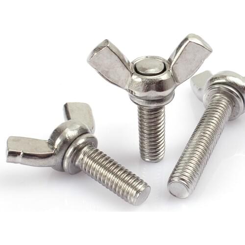 2PCS 304 Stainless Steel Ingot Butterfly Wing Bolt Screws M6 * 30