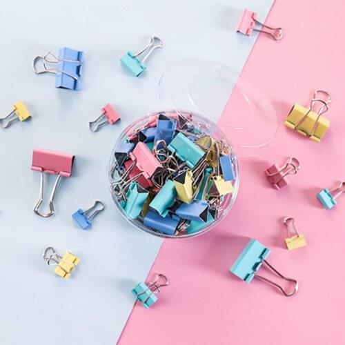 60/40Pcs Lot Metal Paper Clips Colorful Candy Color Clip for Book Stationery School Office Supplies High Quality