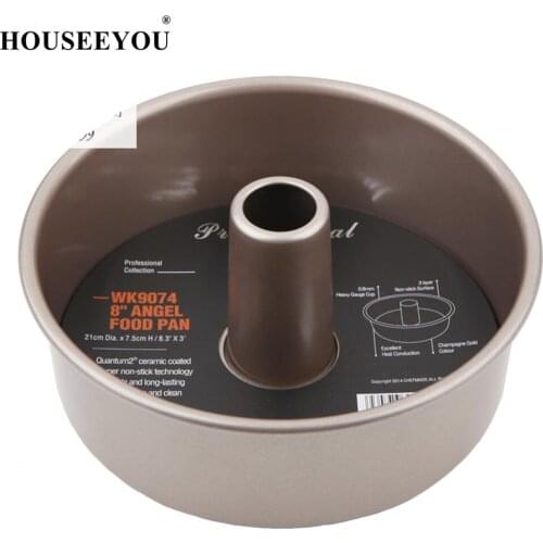 8 Inch Non -Stick Live Low Bread Mold Bottom Hollow Cake Mould Chimney Baking Oven Pan Bake Tools Kitchen Accessories