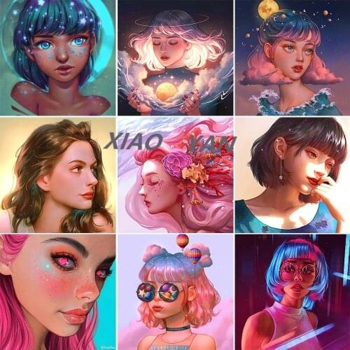 Diamond Painting Cool Girl Full Diamond Embroidery Cross Stitch Kits Diamond Mosaic Home Decoration