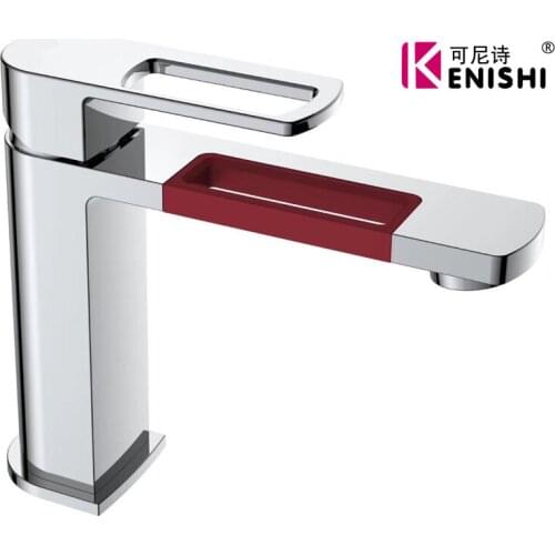 Badkamer Kraan Massief Messing Badkamer Wastafel Kraan Koud En Warm Water Mixer Sink Tap Enkele Handgreep Badrandcombinaties Geb