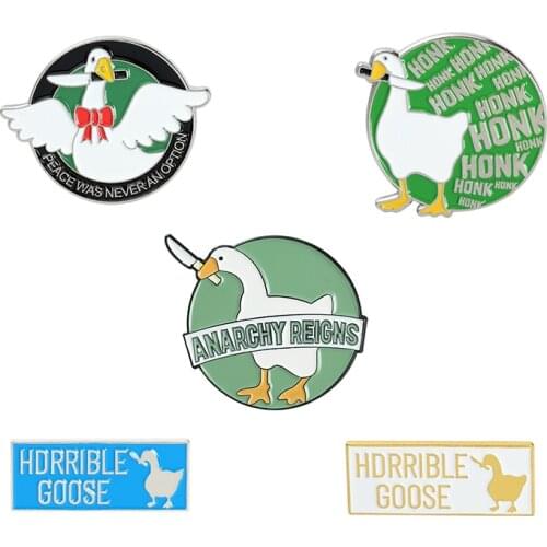 White swan brooch with bow, personalized GOOSE letter pin, bag decoration badge, gift for friend, movie pins