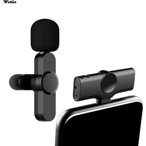 Rechargeable Wireless Lavalier Microphone for iPhone Android Type C Phone Youtubers Facebook Live Broadcast Mic Phone Microfone