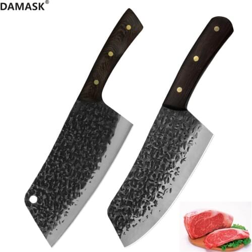 Damask High Quality 7 inch Kiritsuke Knife Kitchen Knife Handmade Forged Cleaver Knife Steel Forging Chef Knives Ultra Sharp