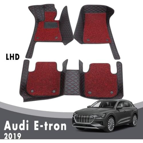 Double Layer Wire Loop Carpets For Audi E-tron 2019 Luxury Car Floor Mats Auto Interior Accessories Custom Foot Pads Cover Rugs