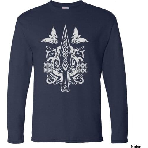 Odin Vikings T Shirt Men Scandinavian Runes Valhalla Tshirt Mens Round Neck Tops Tee Streetwear Long Sleeve Tshirts Tracksuit