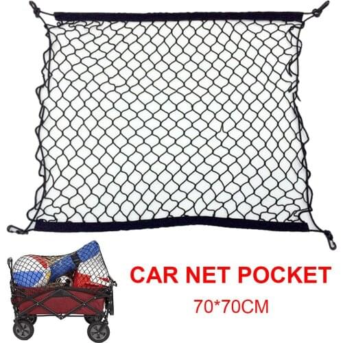 Cargo Net Trunk Organizer Net Car Trunk Nets With 4 Hooks For SUV Pickup Truck Bed Rooftop Travel Luggage Rack