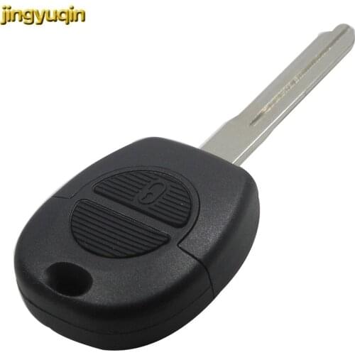 Jingyuqin 20PCS 2 Button Remote Flip Fob Car Key Shell For Nissan Micra Almera Primera X-Trail Replacement Uncut Blade Folding