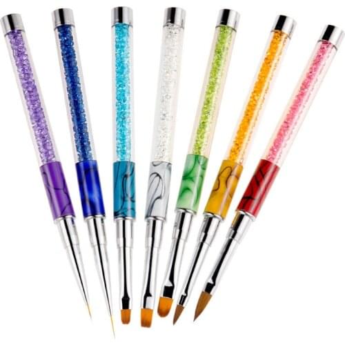 Nail Art Brush Gradient Nail Polish UV Gel Painting Carving Pen French Lines Stripes Grid Drawing Liner Manicure DIY Tools