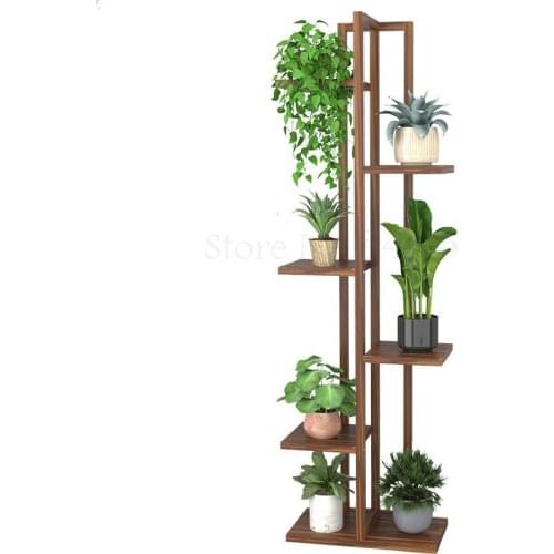 Indoor Green Flower Flower Balcony Balcony Solid Wood Stepped Flower Pot Shelf Living Room Space-saving Multilayer Plant