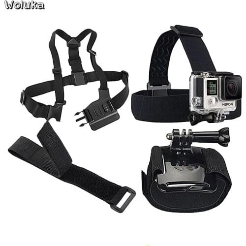 4pc Strap set for Gopr8/7/6/5/4/3 Dji Xiaoyi SJ 4000 Action Shangou Sports camera Head strap Chest strap Wrist strap T18