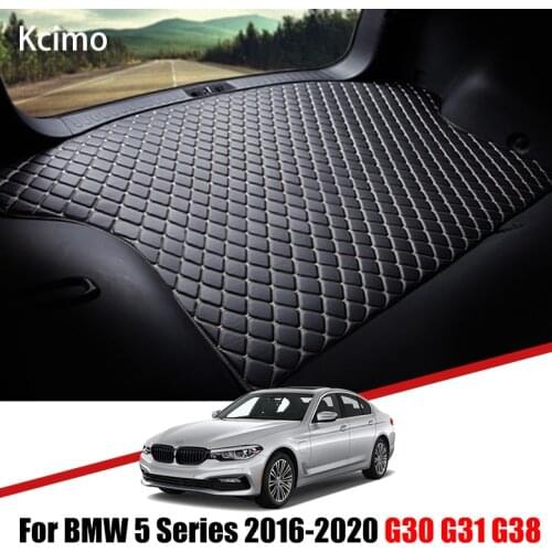 Leather Car Trunk Mat For BMW 5 Series 2016-2020 Trunk Boot Mat 5Srieis 520i Liner Pad BMW G30 G31 G38 Carpet Tail Cargo Liner