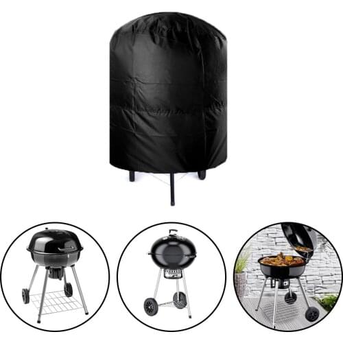Round BBQ Grill Cover 77x58cm/80x66x100cm Waterproof Grill Cover Anti Dust Camping Outdoor Barbecue Cover Rain Protective