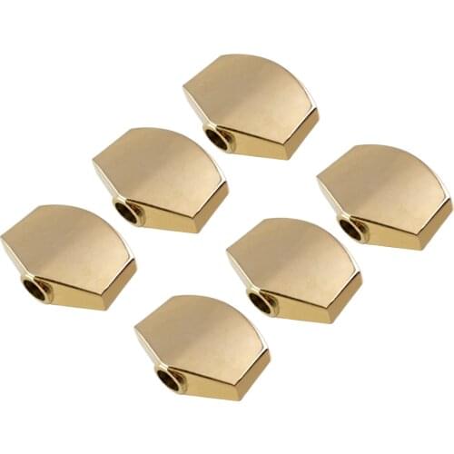 Pack of 6 Zinc Alloy Tuning Peg Buttons Caps Large Square Golden for Acoustic