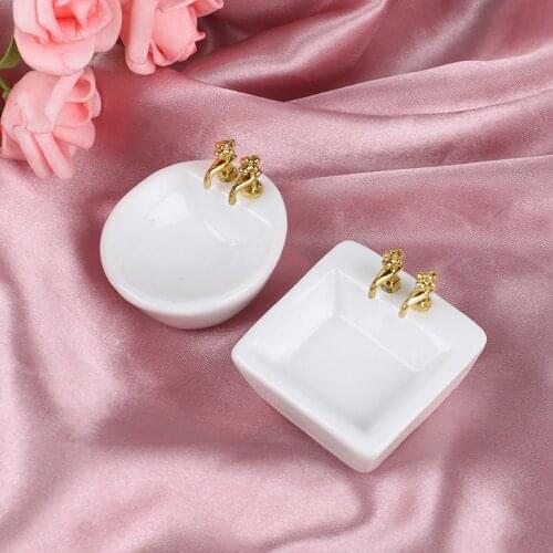 DIY Miniature 1/12 Dollhouse Bathroom Furniture Accessories Sets Bath Wash Basin Furniture Accessories Baby Gift 2 Styles