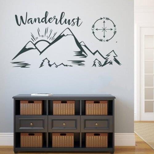 Wanderlust Rv Decal, Camper Vinyl Sticker, Happy Camper, Rv Travel Decal Waterproof Decoration E409