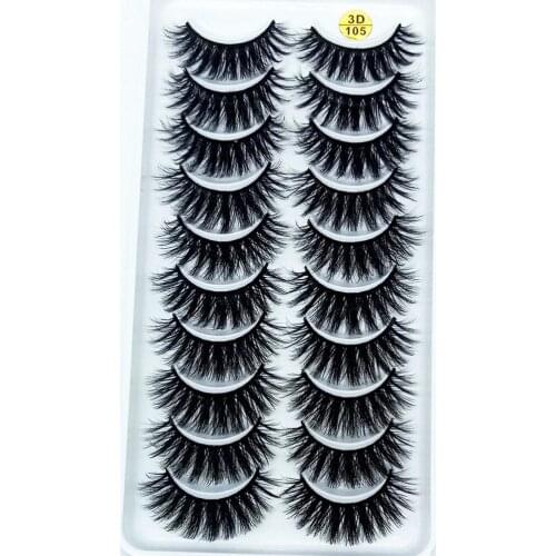 NEW 10 Pairs 3D Soft Mink Hair False Eyelashes Handmade Crisscross Wispy Fluffy Long Lashes Natural Eye Makeup Tools Eye Lashes