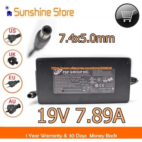 Original 150W Thin Ac Adapter 7.4x5.0mm Big Tip With 1 Pin Power Adapter 19v 7.89A For FSP FSP150-ABBN3 Switching