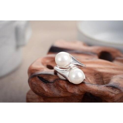 Wholesale Luxury Jewelry Girls Ring New 8-8.5mm natural freshwater pearl earring - Lovely Fine RINGS 6 7 8 9