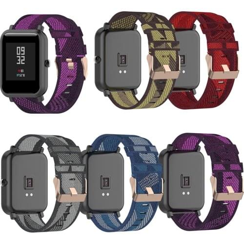 Durable Nylon Denim Watch Strap 20MM Stripe Watch Band for Samsung Galaxy Watch 42MM for Huawei GT2 42MM/Amazfit GTR 42MM Watch