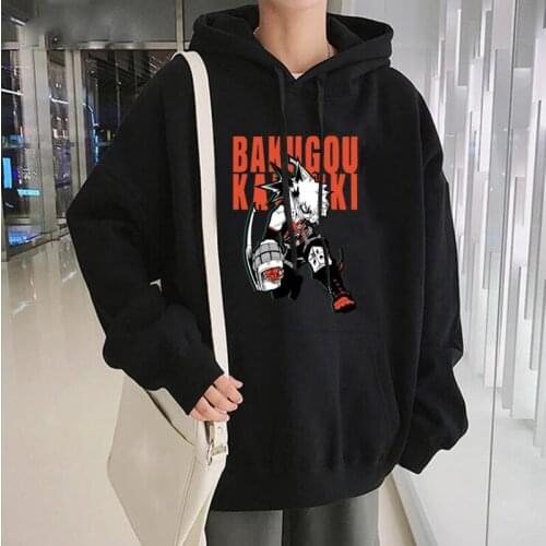 Bakugo Katsuki My Hero Academy Anime Print Womens Hoodies Sweatshirt Unisex Streetwear Style Oversized Fashion Casual Hoodies