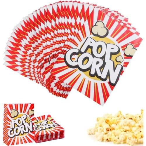 TOYMYTOY 48pcs Non-Toxic Durable Paper Bags Pop Wrappers Popcorn Boxes Candy Bags Party Favor Box For KTV Theaters A35