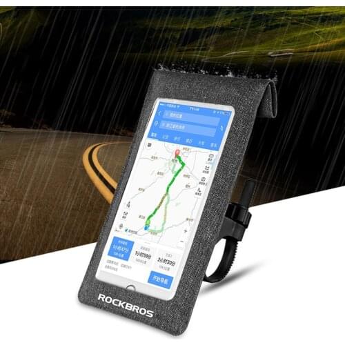 ROCKBROS Bicycle Racks Full Waterproof Mobile Bicycle Phone Mount Touch Screen Handlebar Bicycle Bag Rriding Bike Accessories