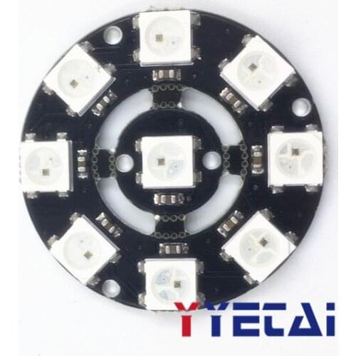 YongYeTai 9-bit WS2812 5050 RGB LED built-in full color driver board module Circular development board free shipping