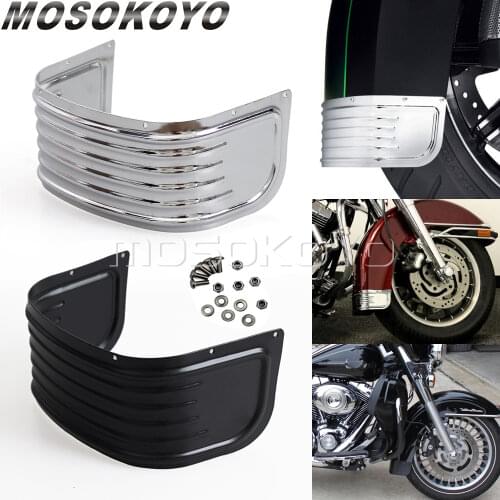 For Harley Touring Tri Glide Road King FLHR FLHT Sliver Fender Skirts Front Mudguard Wrap Trim Skirt 2014-2017