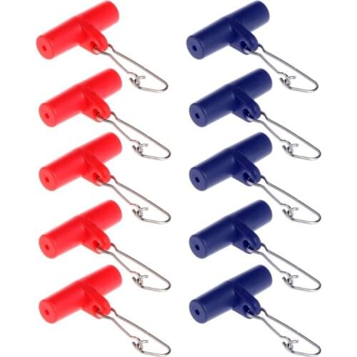 10Pcs Fishing Sinker Slip Clips Plastic Head Swivel With Hook Snap Slide Swivels E56D