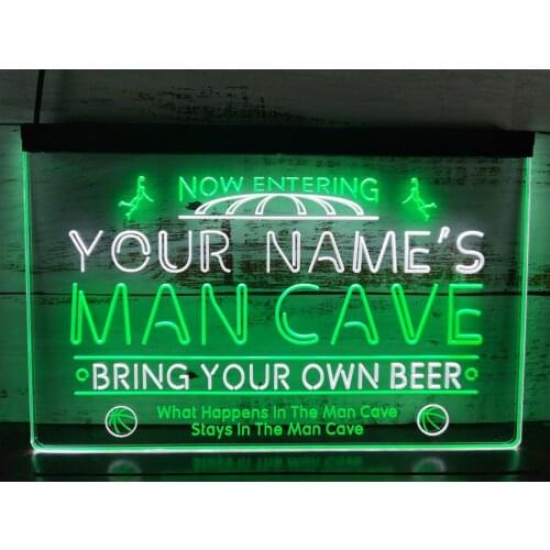 0S020 Name Personalized Custom Man Cave Basketball Bar Beer Dual Color LED Neon Sign